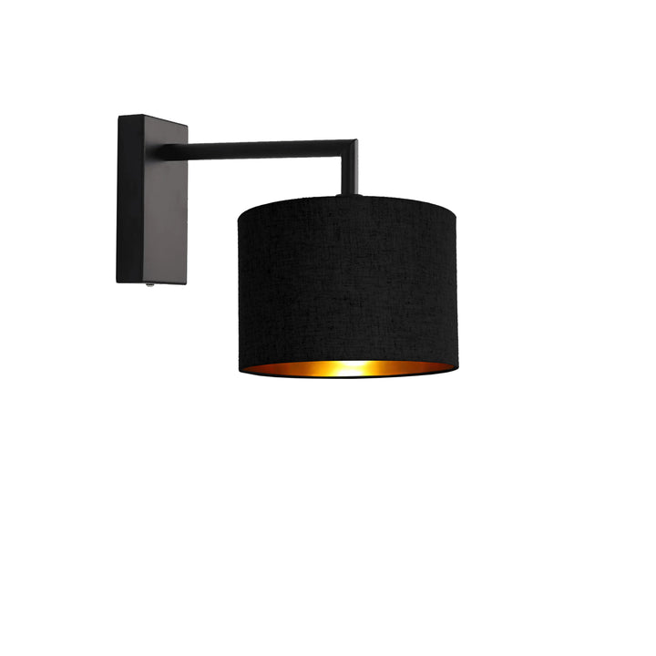 Fairview Black Wall Light with Fabric Shade