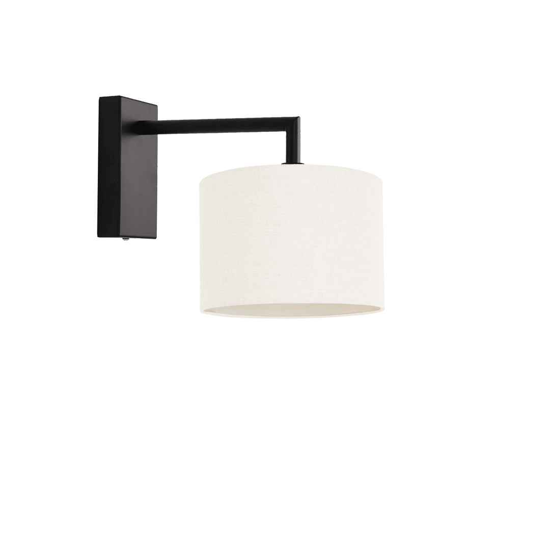Fairview Black Wall Light with Fabric Shade