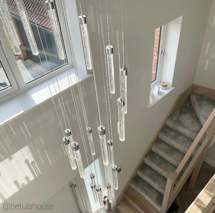 Sydney 20-Light Spiral Pendant Chandelier – Extra Large LED Staircase Light