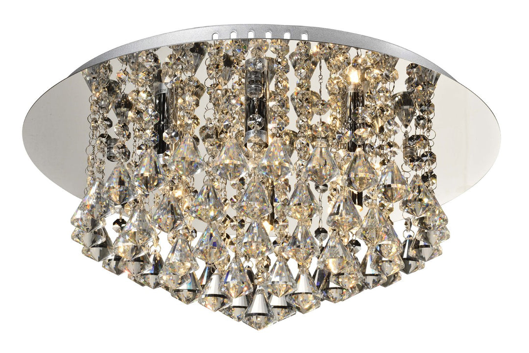 Crystal Flush - Nova Lighting Cairns Medium Flush Chrome