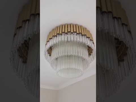 Murcia Large Flush Chandelier – Matt Gold