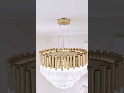 Murcia Chandelier – Matt Gold Glass Tiered Pendant