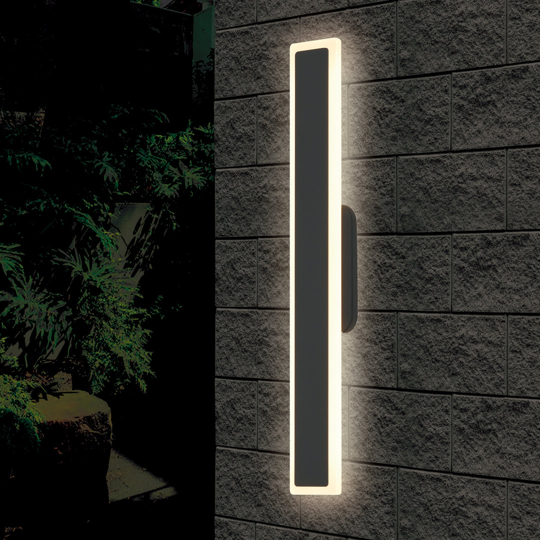 Forster outdoor waterproof linear wall light in black