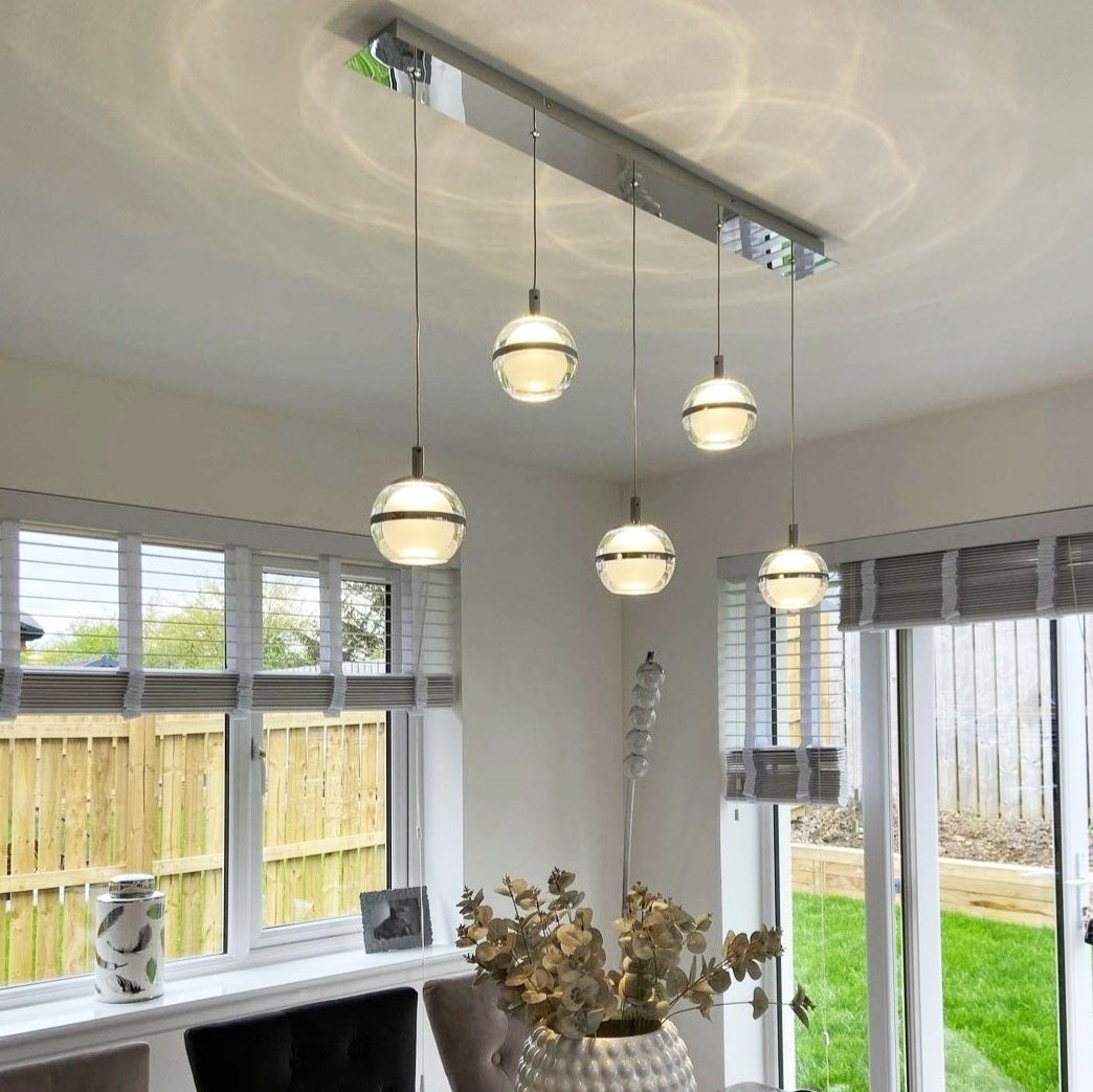 Bar with pendants over kitchen island UK