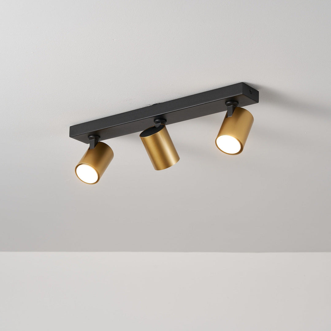 Matt black adjustable ceiling spotlight for low ceilings