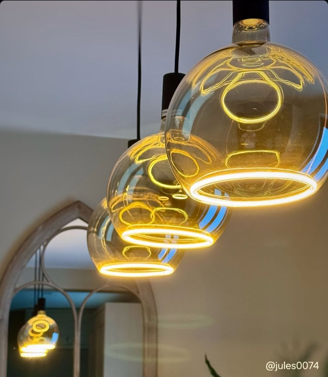 Luxury Roma LED light bulb displayed in pendant