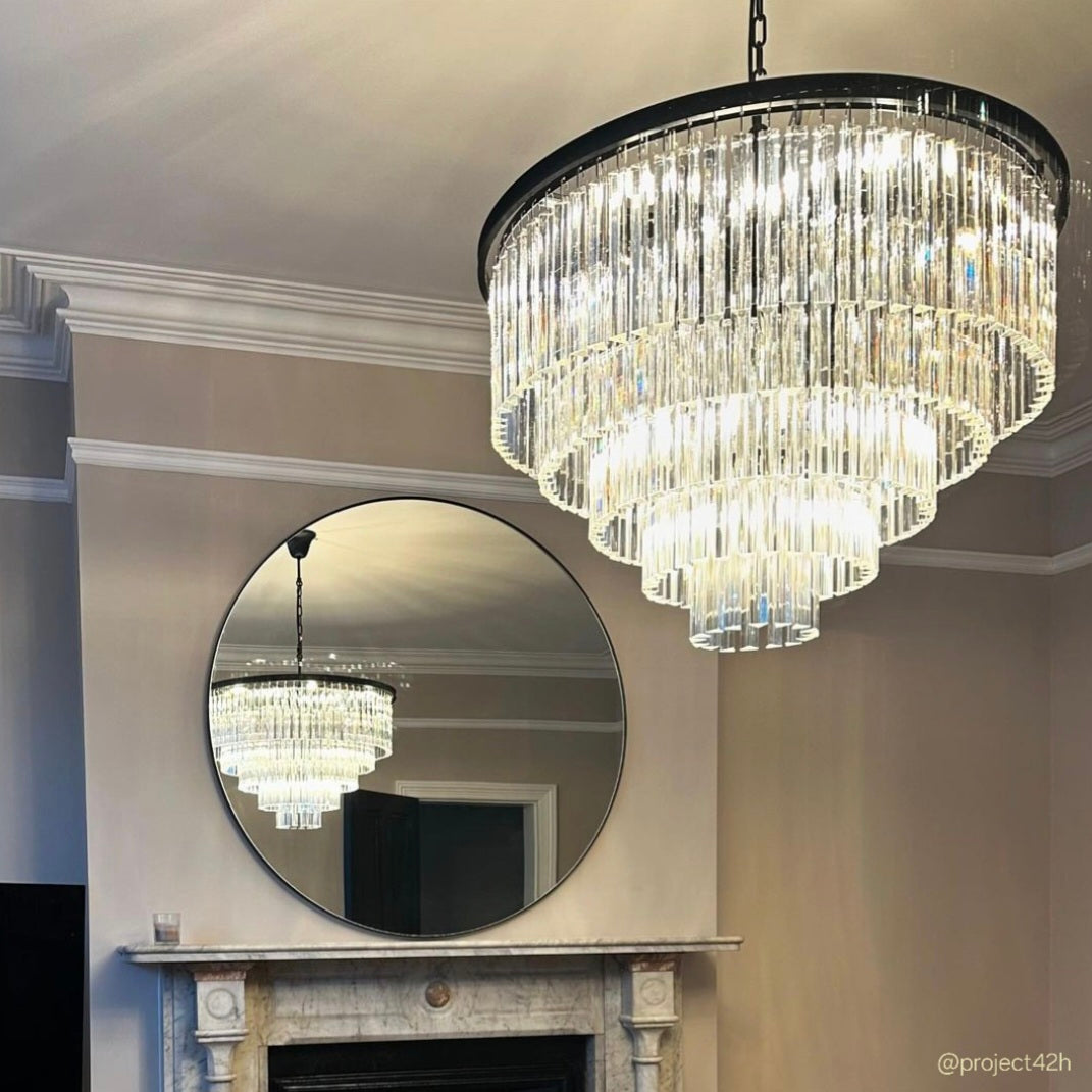 oversized matte black statement ceiling fixture