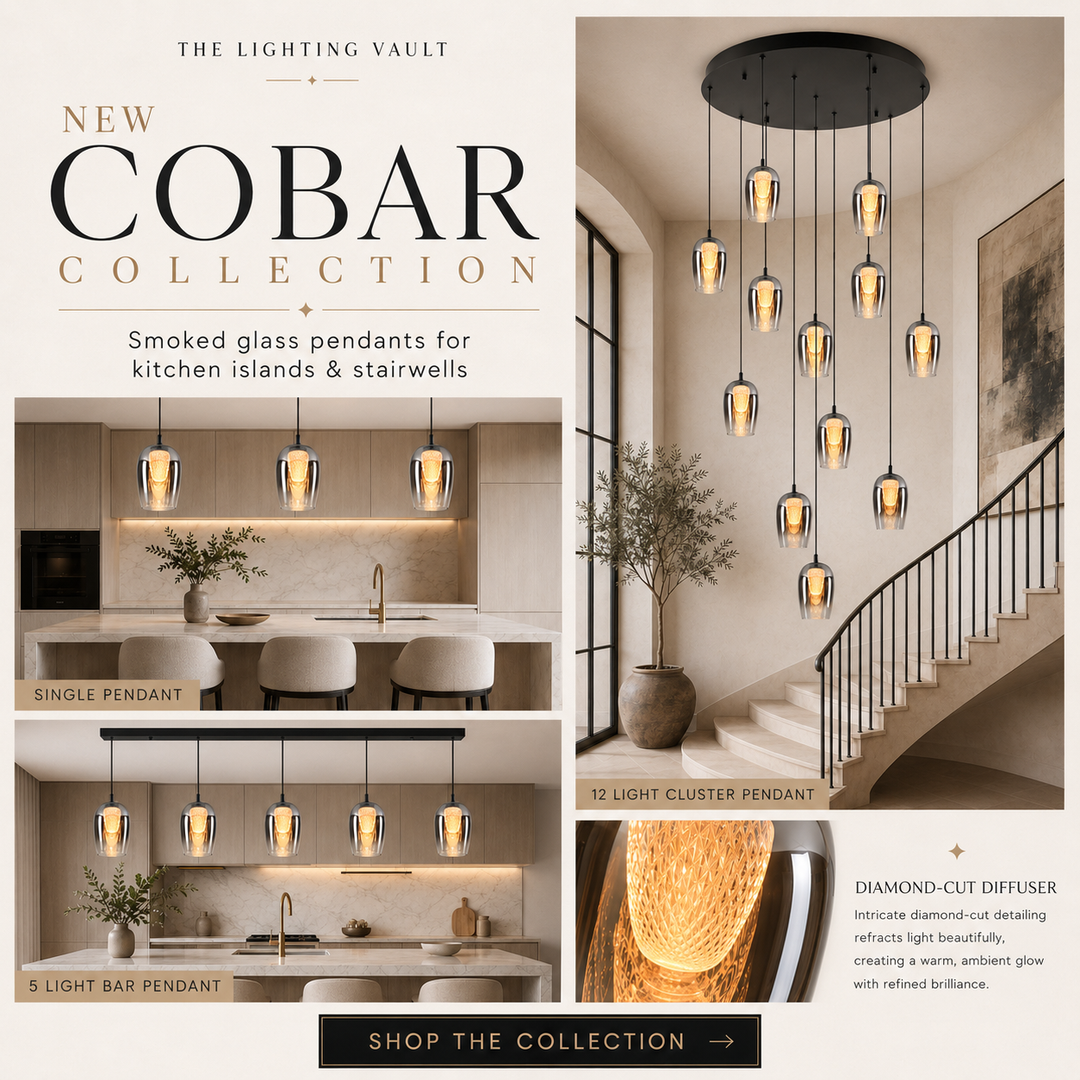 Cobar Smoked Glass Lighting Collection