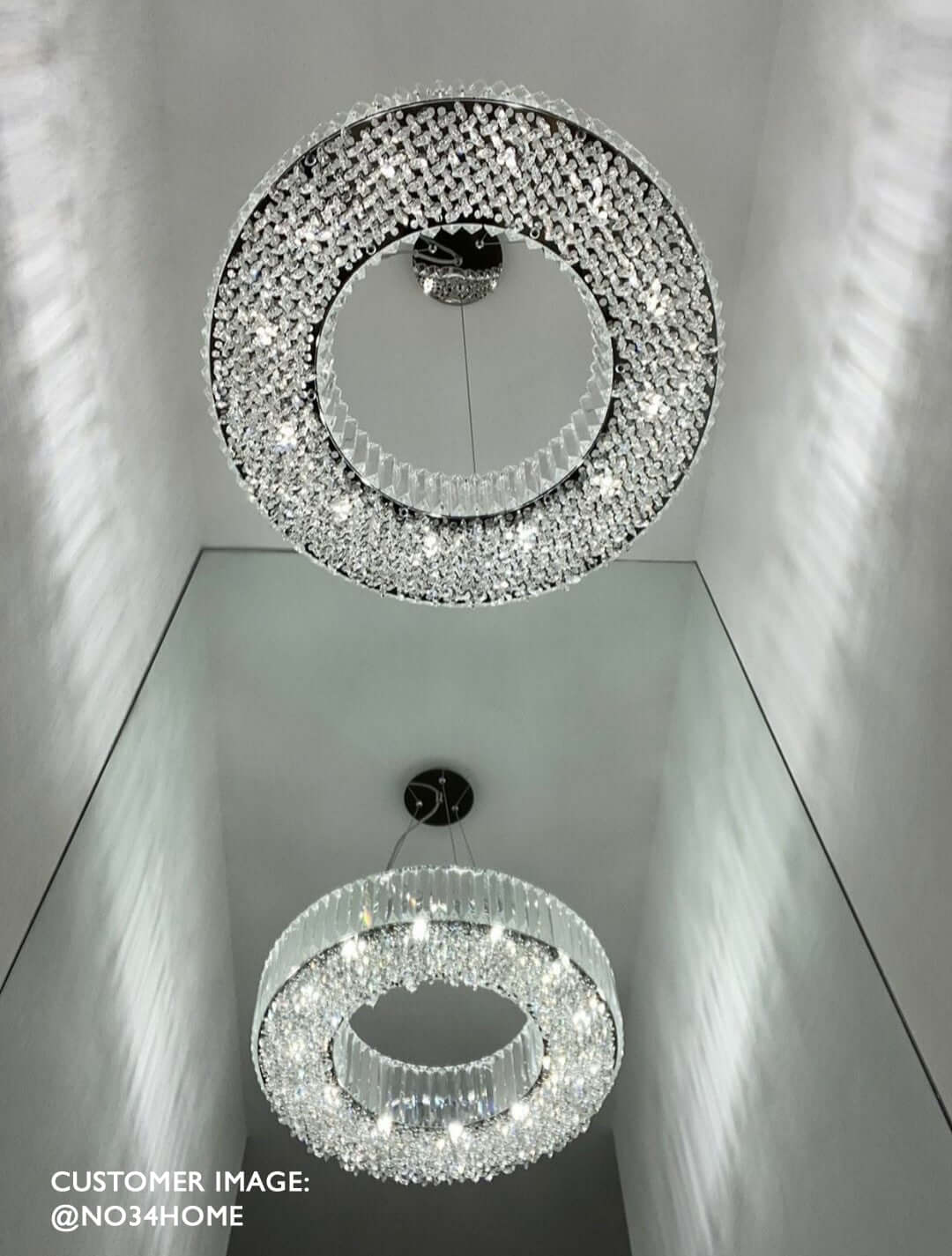 Polished silver crystal chandelier from the Salzburg collection
