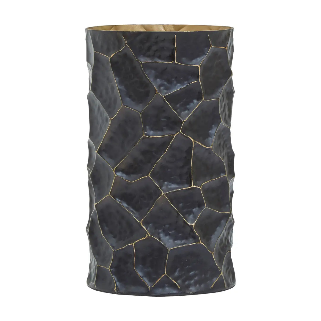 Black And Gold Metal Vase