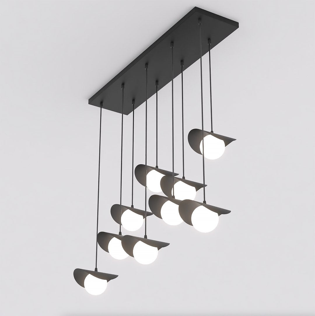 Rome 9 Light Kitchen Island Chandelier – Black Globe Pendant Light