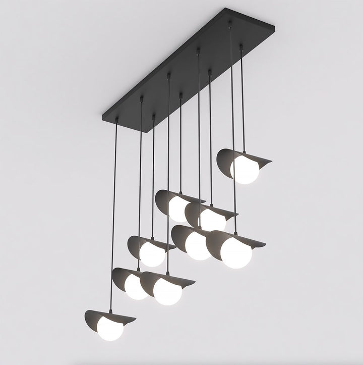Rome 9 Light Kitchen Island Chandelier – Black Globe Pendant Light