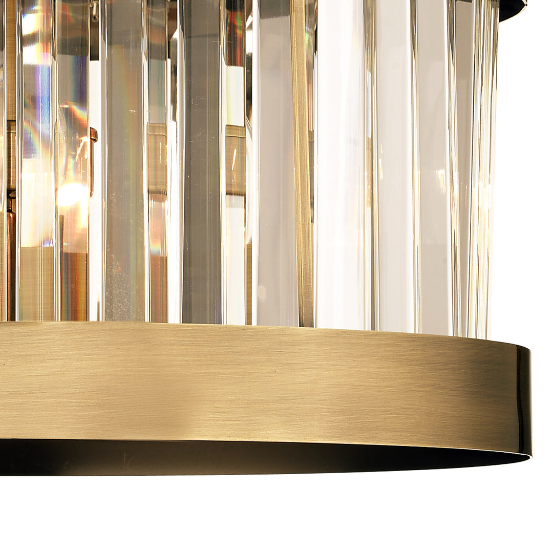 Porto medium bronze chandelier crystal detail