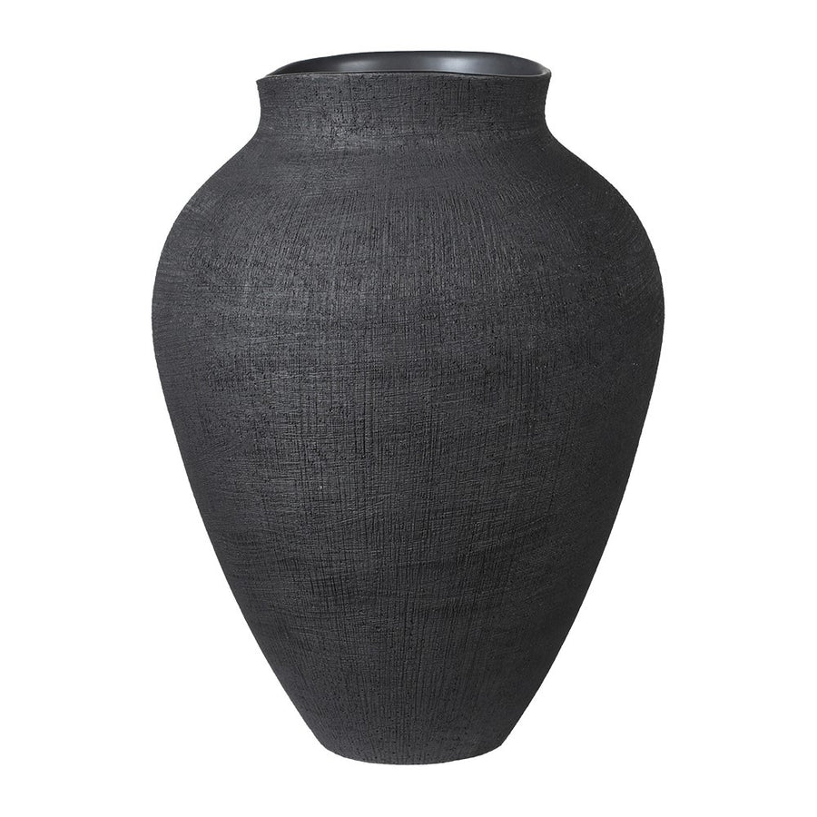 Large Textured Black Vase