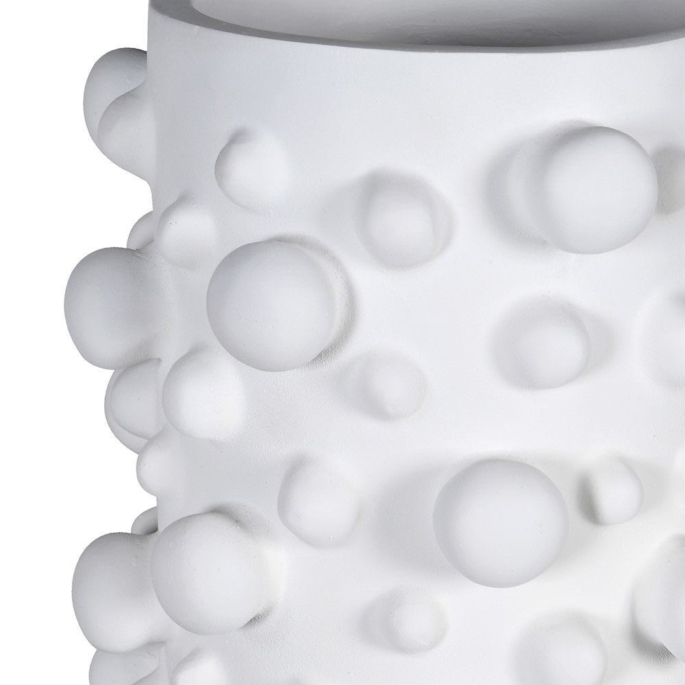 Tall Contemporary White Bobble Vase