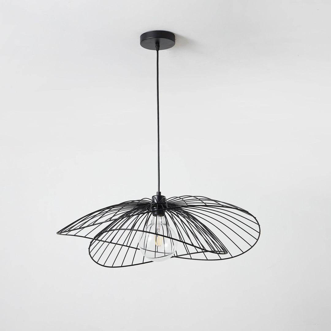 Broome Pendant Light – Large Matt Black Wireframe Ceiling Light