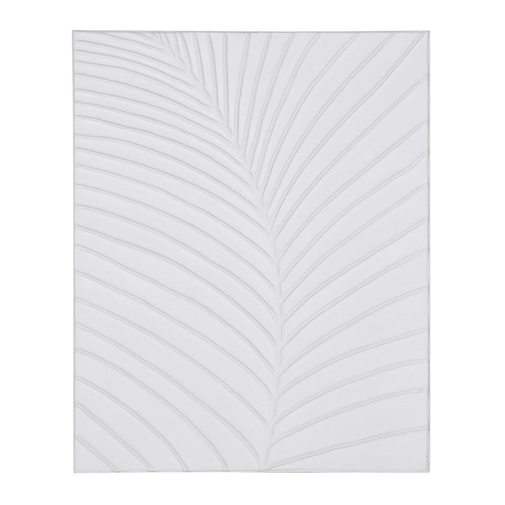 Hand Painted White Fern Canvas