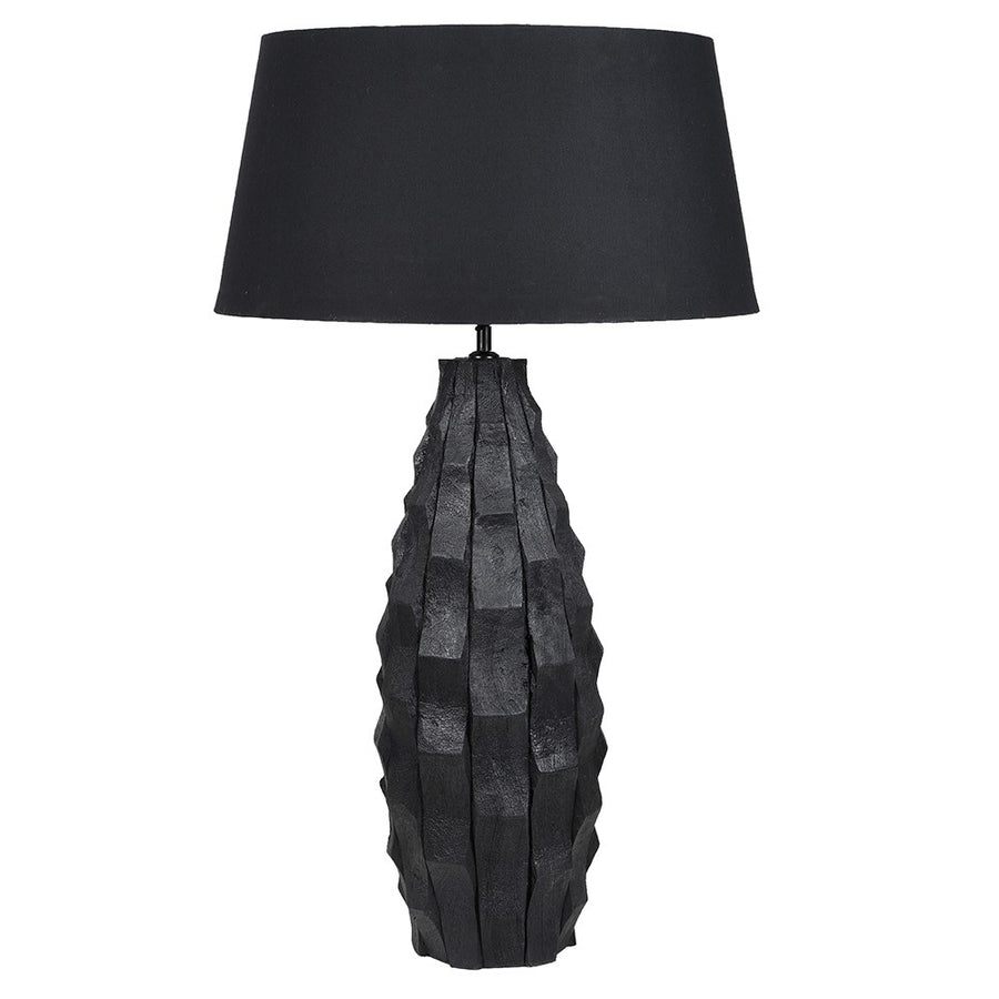 Extra Large Tall Black Mango Wood Table Lamp