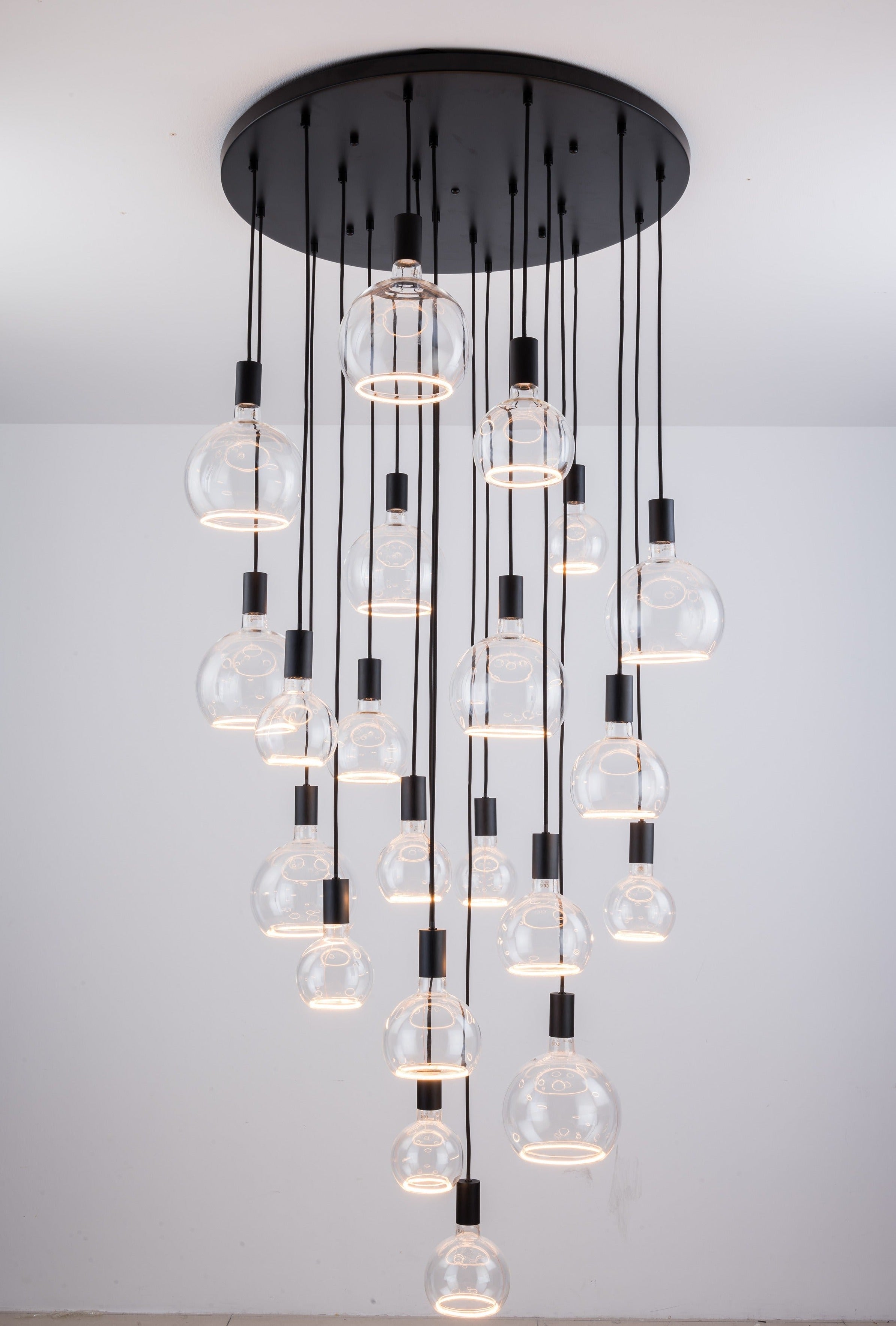 Extra Large Matt Black Long Drop Spiral Ceiling Pendant Light – The ...