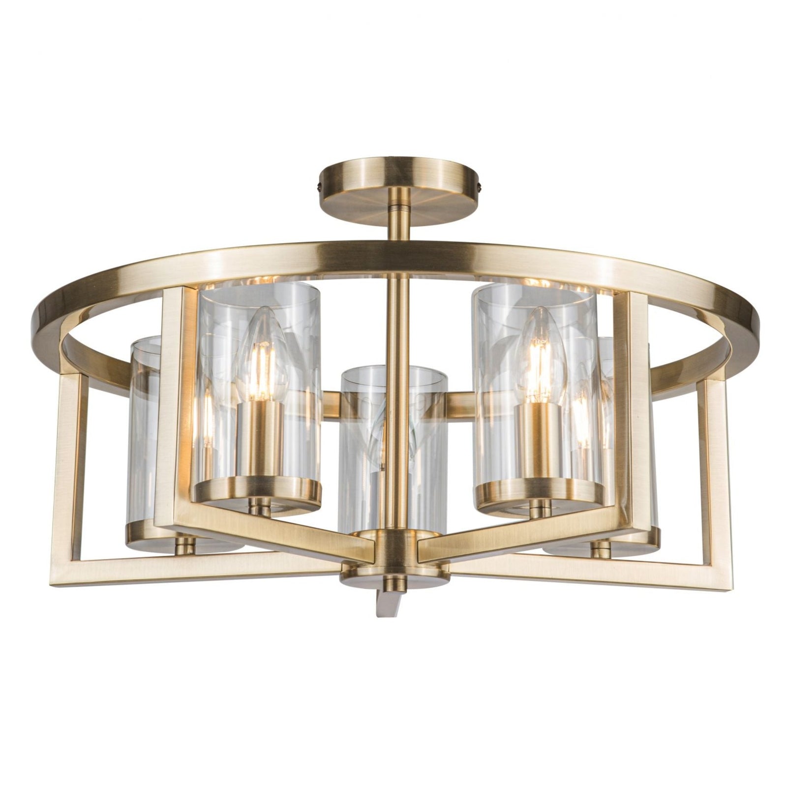 Bronze semi flush ceiling chandelier