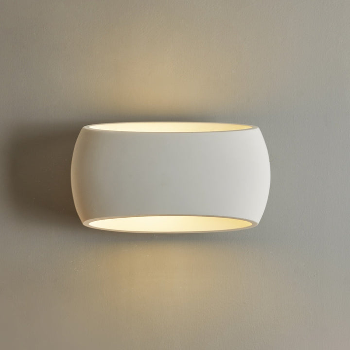 Modern Paintable Ceramic Plaster Wall Light 