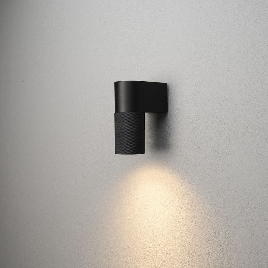 Black Knurled Single Wall Light