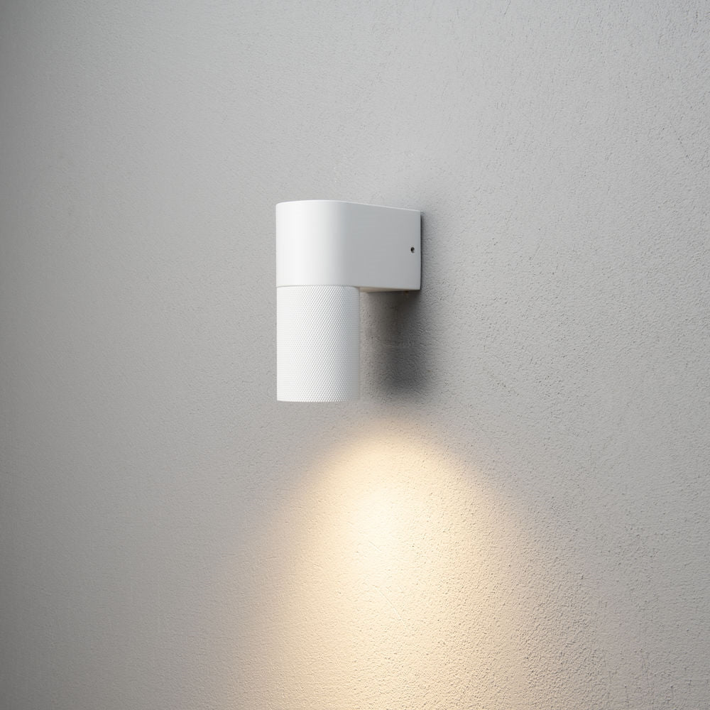 White Knurled Single Wall Light