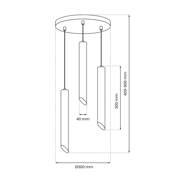 Europa Lighting Amsterdam Triple Pendant