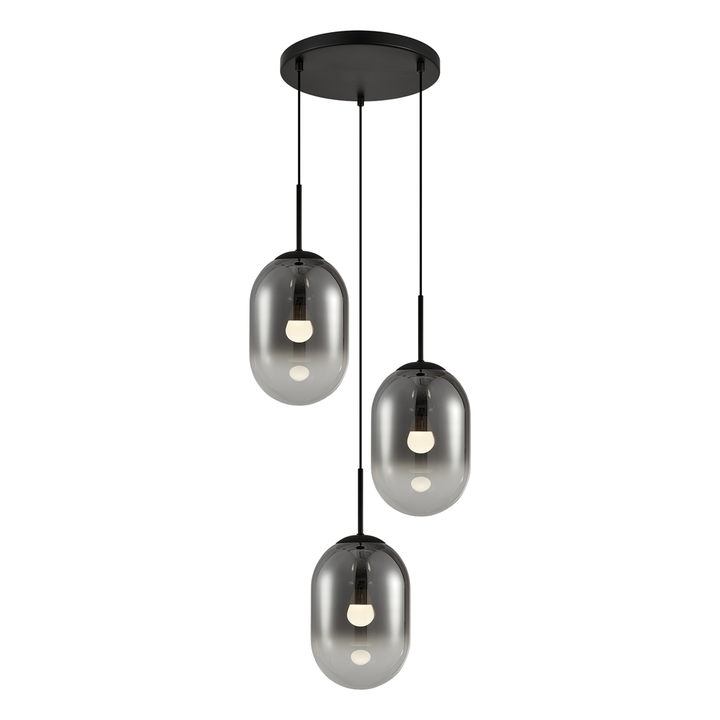 Europa Lighting Athens 3lt Spiral Pendant Black