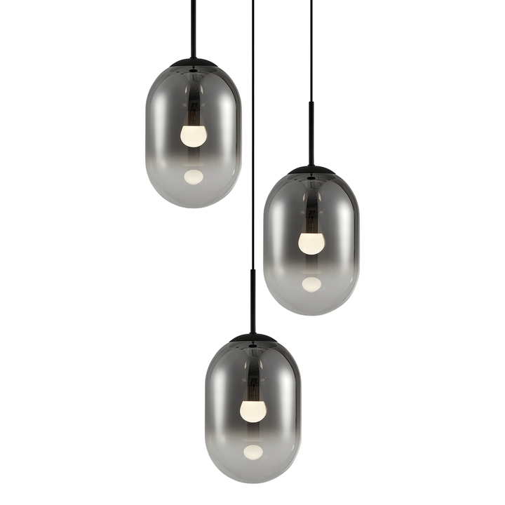 Europa Lighting Athens 3lt Spiral Pendant Black