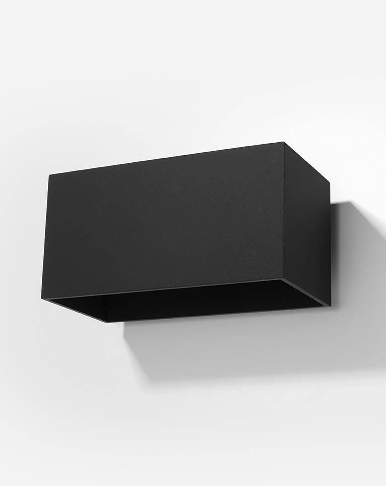 Modern Rectangular Up And Down Indoor Wall Light In Black Or White ...