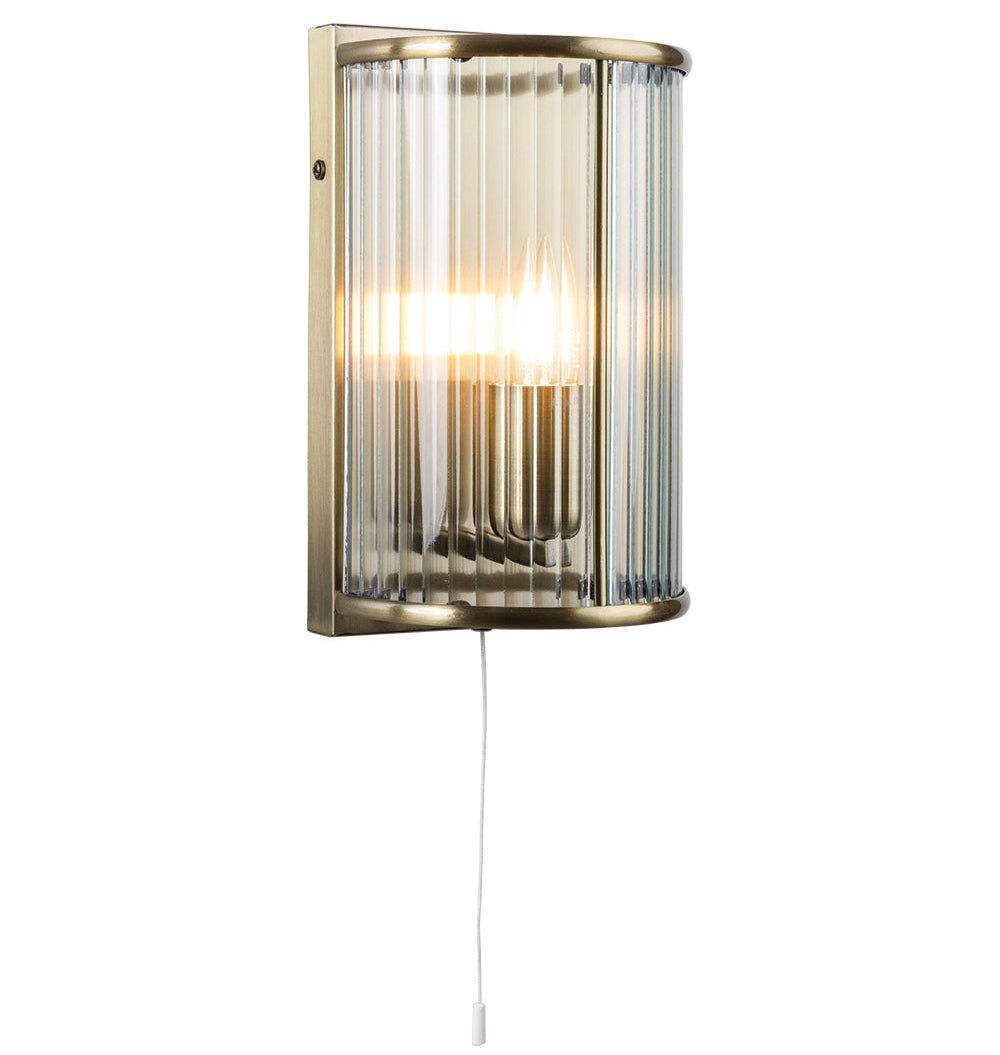 Carlton Ribbed Glass Wall Light - 2 COLOURS