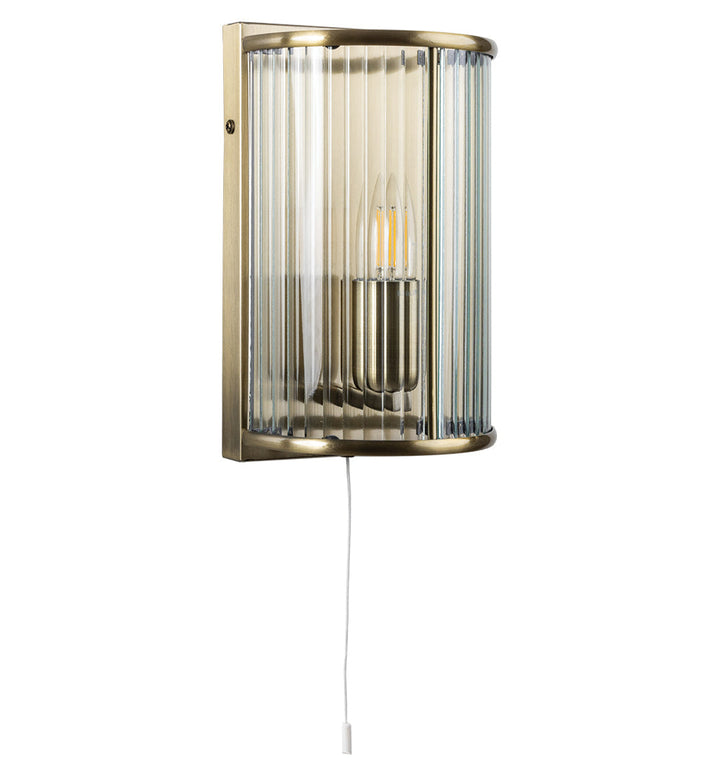 Carlton Ribbed Glass Wall Light - 2 COLOURS