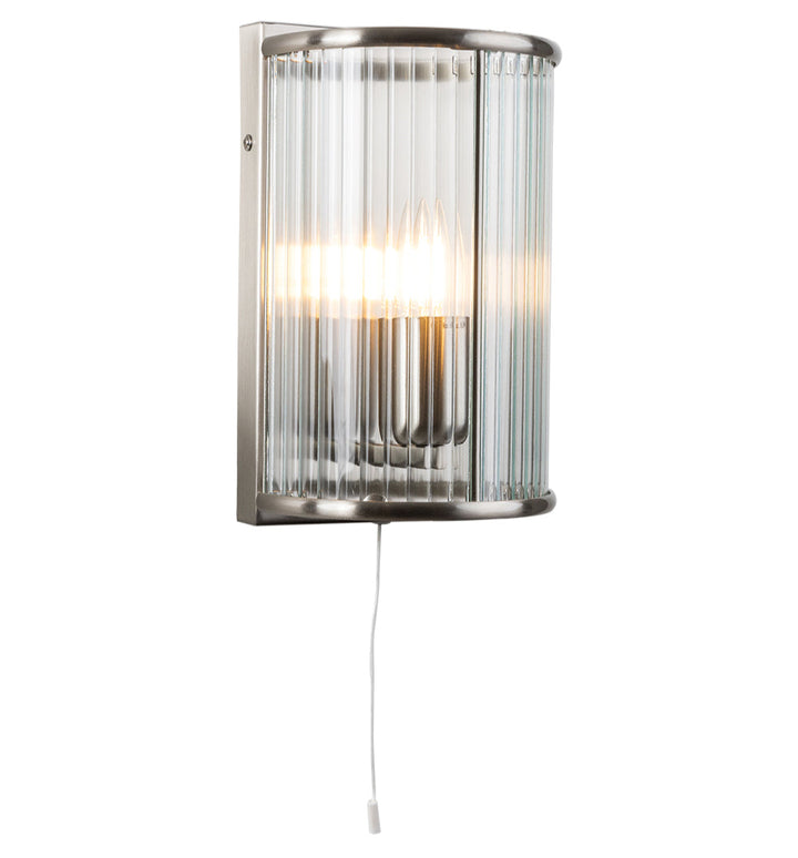 Carlton Ribbed Glass Wall Light - 2 COLOURS