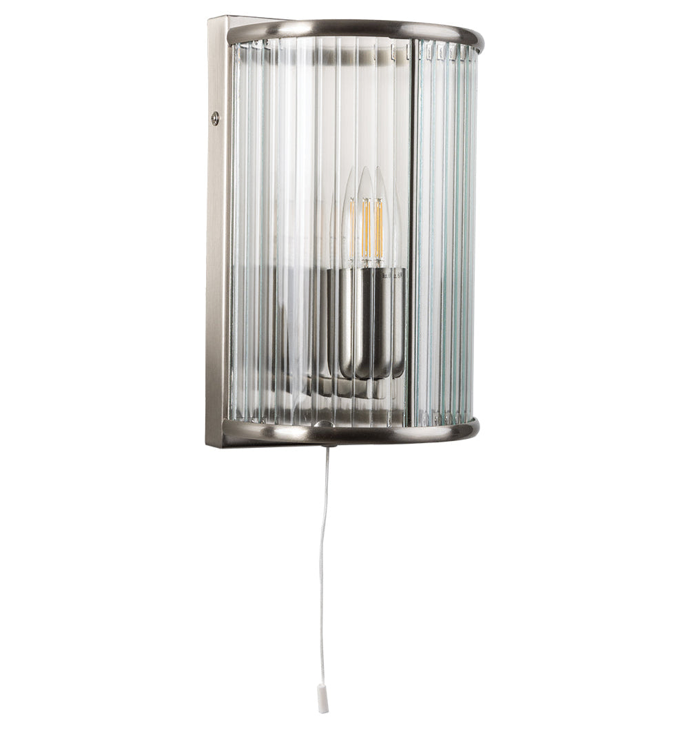 Carlton Ribbed Glass Wall Light - 2 COLOURS