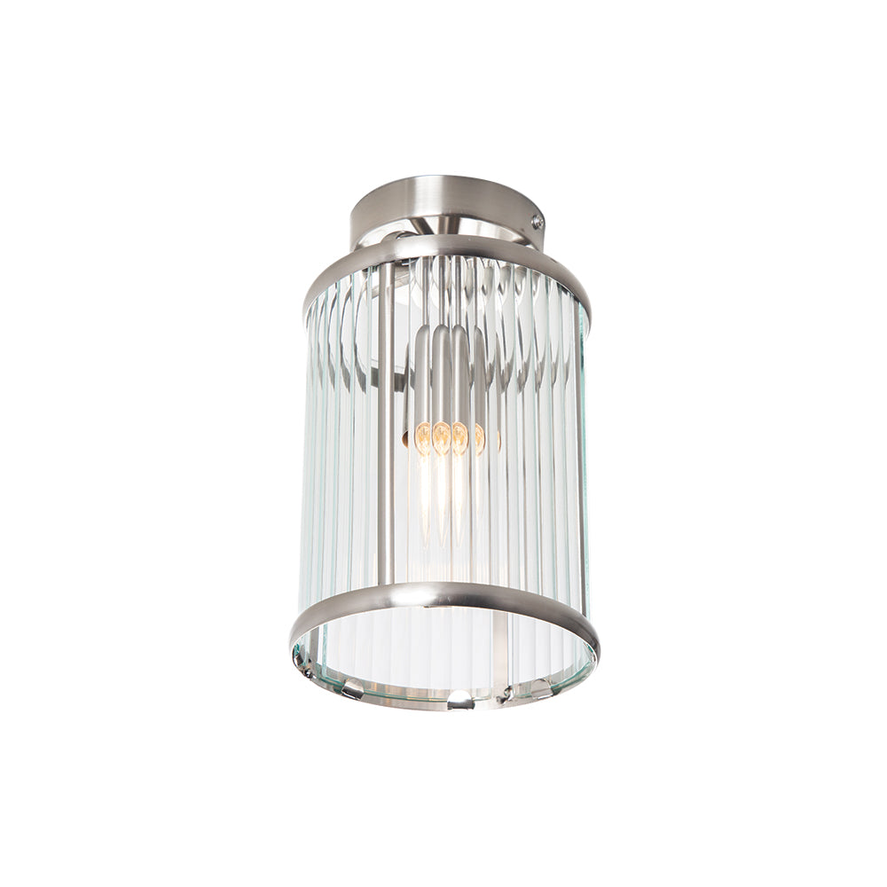 Carlton Ribbed Glass Semi Flush - 2 COLOURS