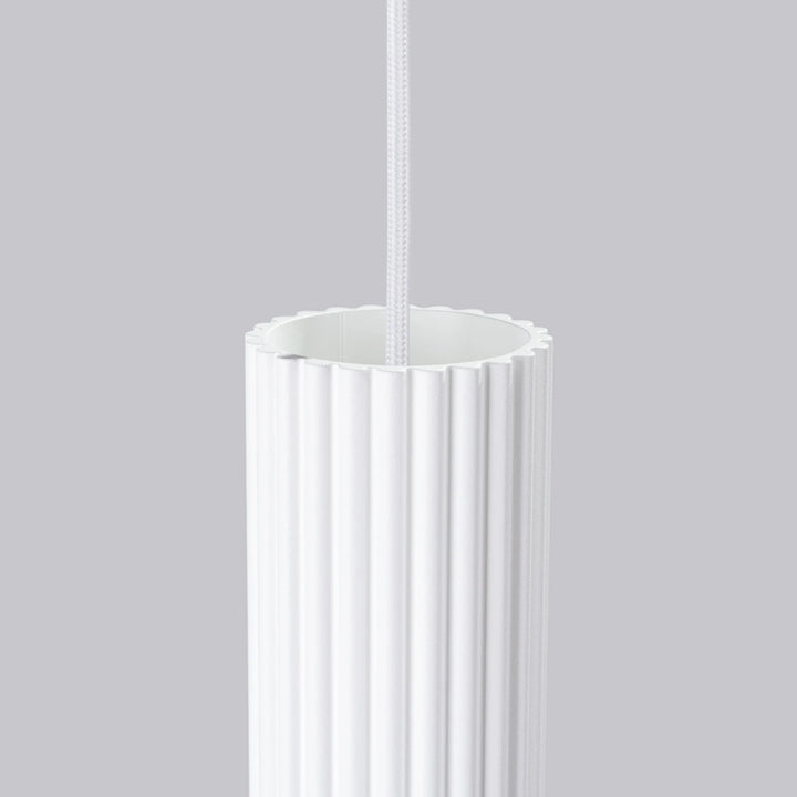 Nelson Ribbed Single Pendant – Slim Metal Tube Light