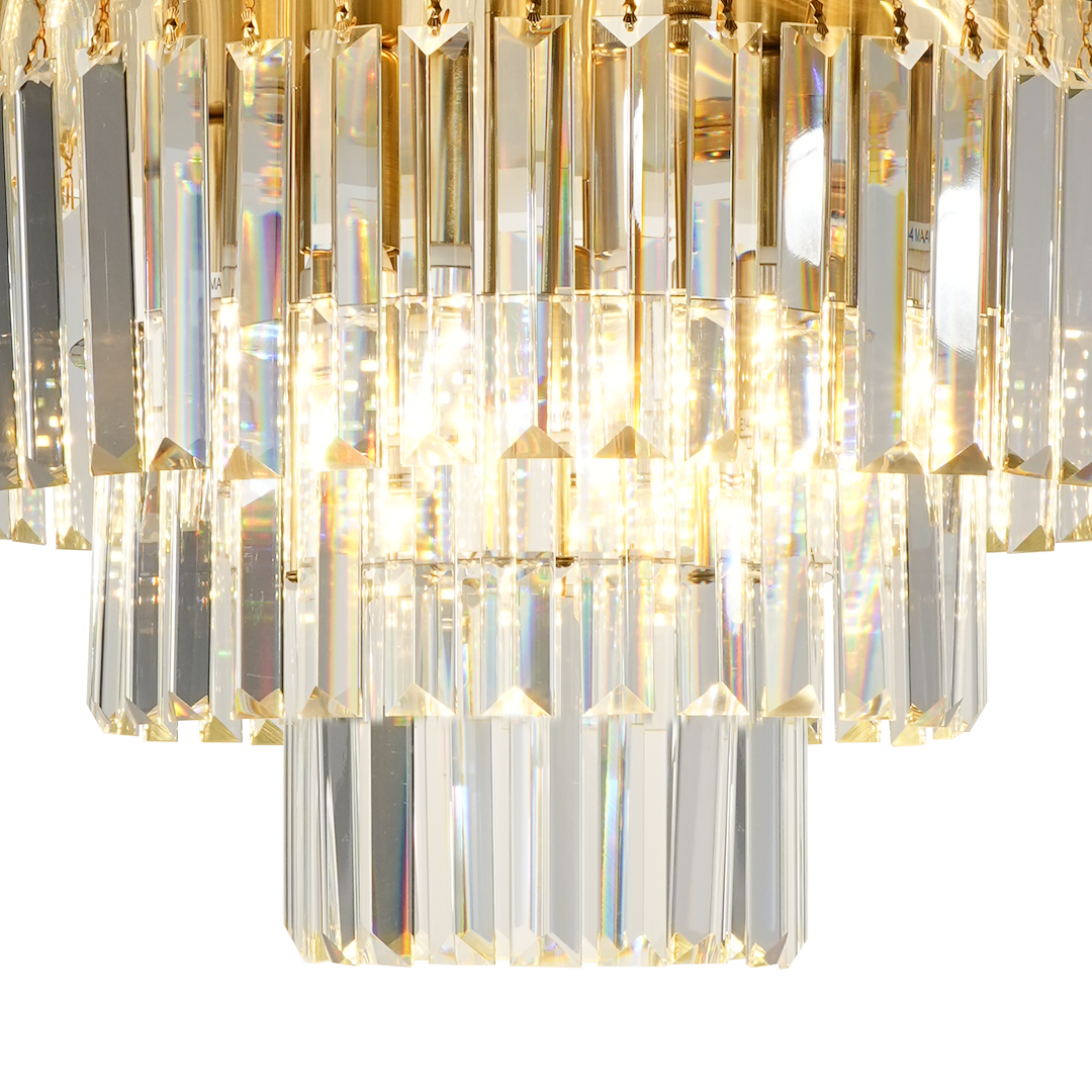 Europa Lighting Fermo Gold Crystal Flush