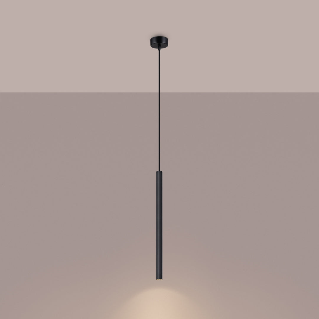Argentia Ribbed Tube Pendant Light