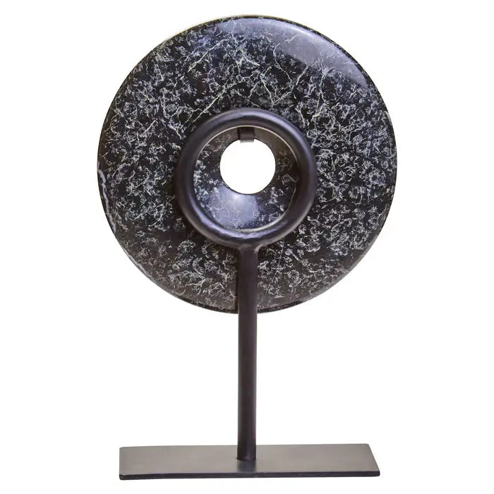 Black Marble Ring On Stand - 2 SIZES
