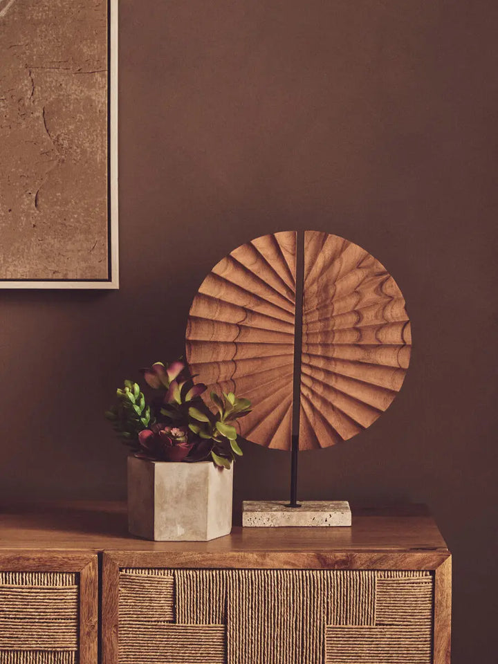 Natural Wooden Sculpture On Stand