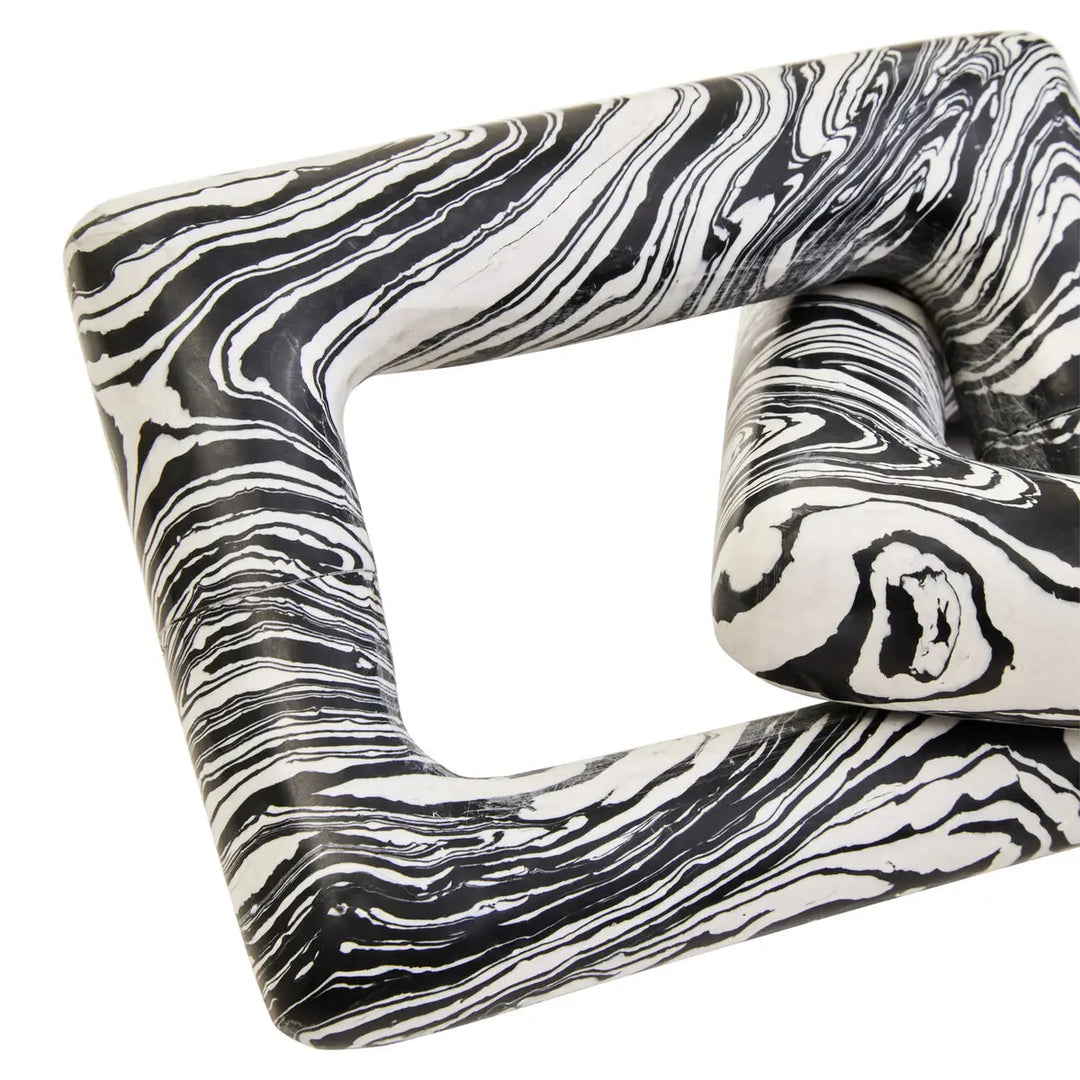 Monochrome Marble Chain Link Sculpture