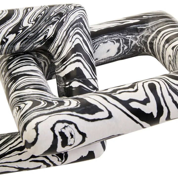 Monochrome Marble Chain Link Sculpture