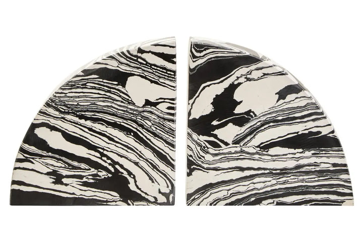 Monochrome Marble Bookends