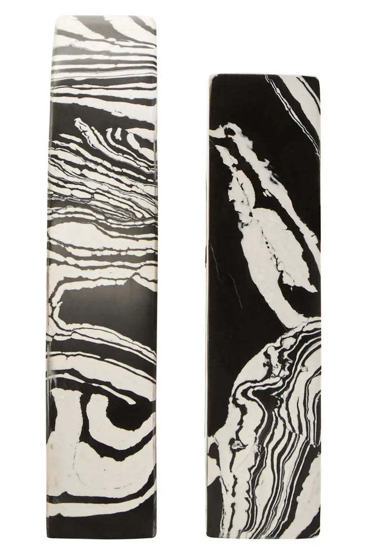 Monochrome Marble Bookends
