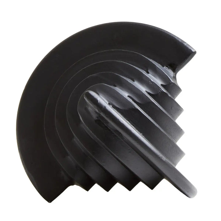 Round Black Abstract Sculpture