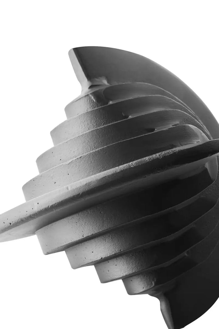 Round Black Abstract Sculpture