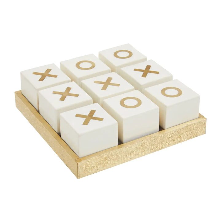 White & Gold Noughts And Crosses Game
