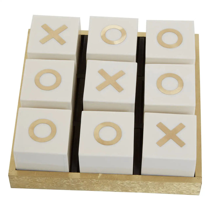 White & Gold Noughts And Crosses Game