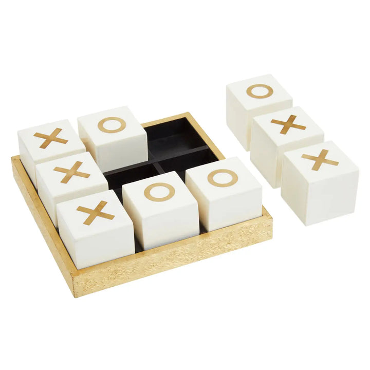 White & Gold Noughts And Crosses Game
